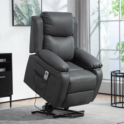 HOMCOM Riser and Recliner Chair with Vibration Massage, PU Leather Power Lift Chair for Elderly 713-091V70 Additional View 12