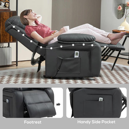 HOMCOM Riser and Recliner Chair with Vibration Massage, PU Leather Power Lift Chair for Elderly 713-091V70 Additional View 16