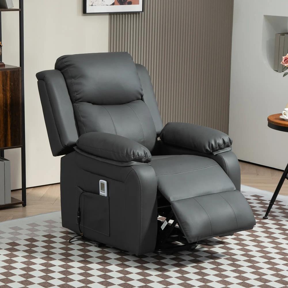 HOMCOM Riser and Recliner Chair with Vibration Massage, PU Leather Power Lift Chair for Elderly 713-091V70 Additional View 17