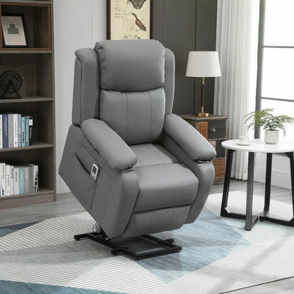 HOMCOM Riser and Recliner Chair with Vibration Massage, PU Leather Power Lift Chair for Elderly 713-091V70 Additional View 23