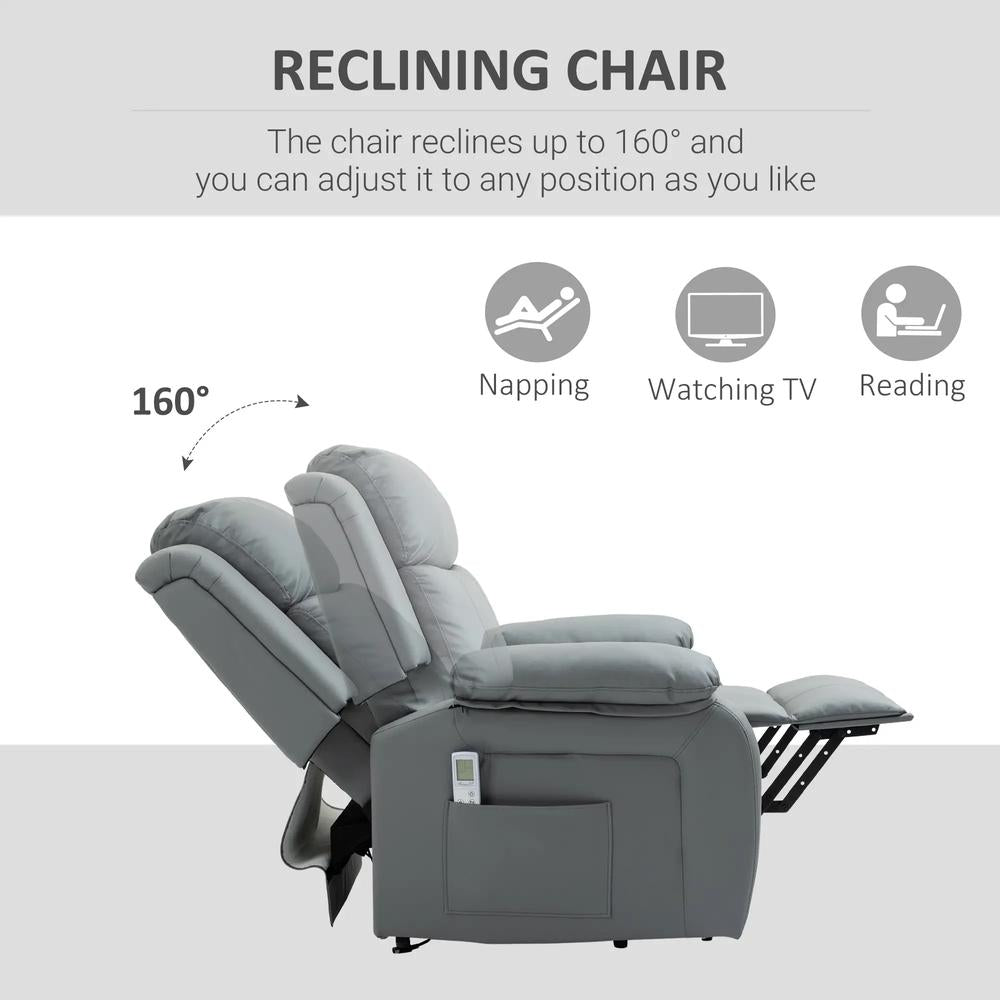 HOMCOM Riser and Recliner Chair with Vibration Massage, PU Leather Power Lift Chair for Elderly 713-091V70 Additional View 26