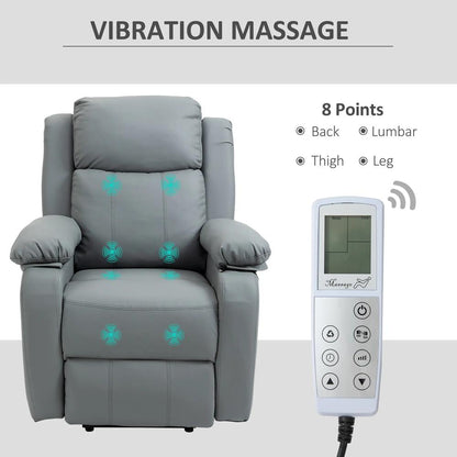 HOMCOM Riser and Recliner Chair with Vibration Massage, PU Leather Power Lift Chair for Elderly 713-091V70 Additional View 27