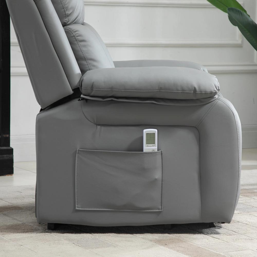HOMCOM Riser and Recliner Chair with Vibration Massage, PU Leather Power Lift Chair for Elderly 713-091V70 Additional View 32