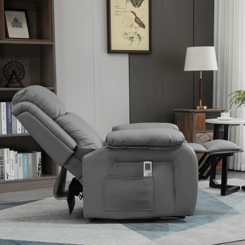 HOMCOM Riser and Recliner Chair with Vibration Massage, PU Leather Power Lift Chair for Elderly 713-091V70 Additional View 33