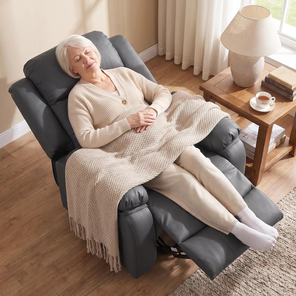 HOMCOM Riser and Recliner Chair with Vibration Massage, PU Leather Power Lift Chair for Elderly 713-091V71 Additional View 8