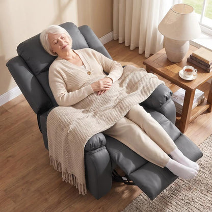 HOMCOM Riser and Recliner Chair with Vibration Massage, PU Leather Power Lift Chair for Elderly 713-091V71 Additional View 8