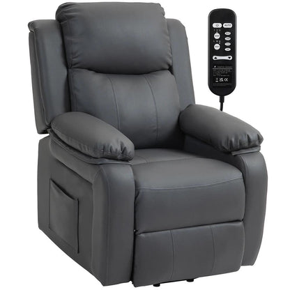 HOMCOM Riser and Recliner Chair with Vibration Massage, PU Leather Power Lift Chair for Elderly 713-091V71
