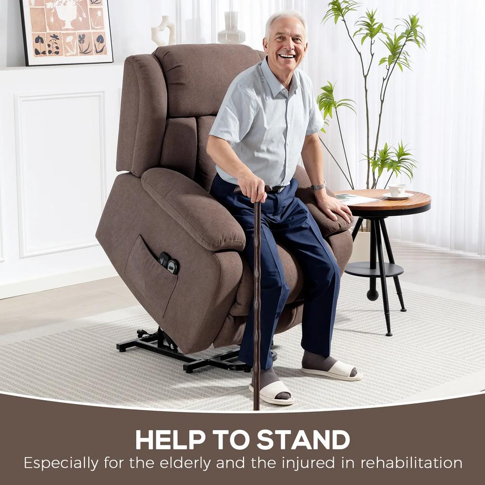 HOMCOM Power Lift Recliner Chair with Vibration Massage, Lift Chair for Elderly with Footrest, Remote, Side Pocket Additional View 18