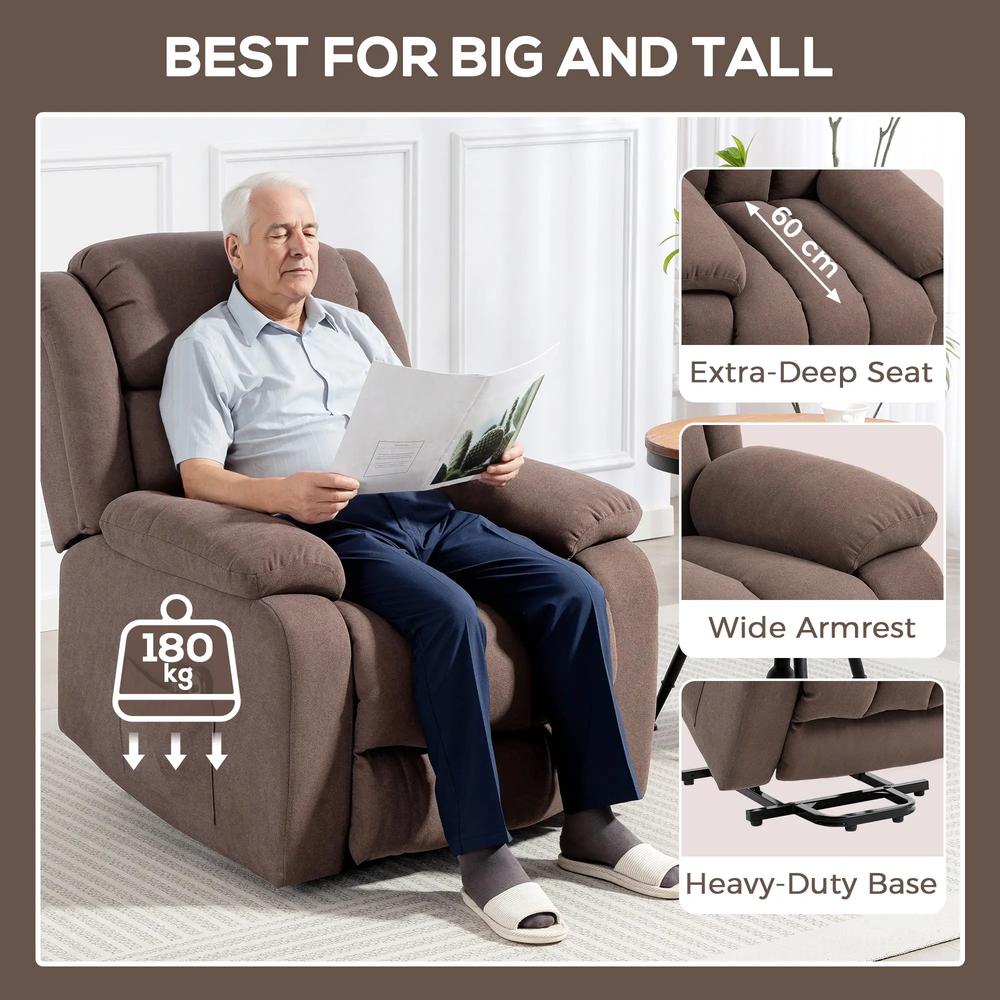 HOMCOM Power Lift Recliner Chair with Vibration Massage, Lift Chair for Elderly with Footrest, Remote, Side Pocket Additional View 22