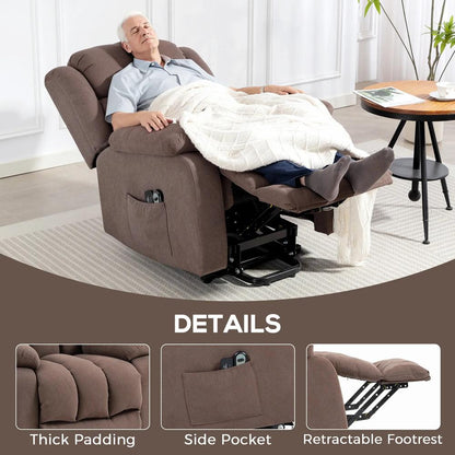 HOMCOM Power Lift Recliner Chair with Vibration Massage, Lift Chair for Elderly with Footrest, Remote, Side Pocket Additional View 23