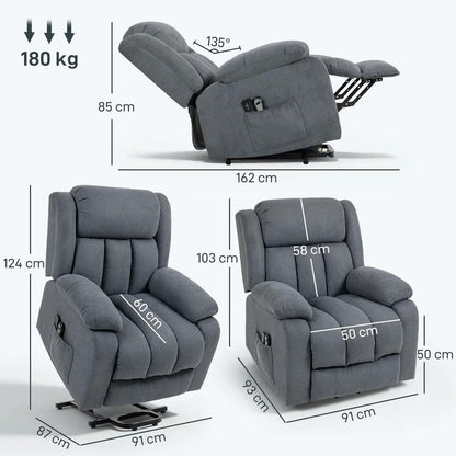 HOMCOM Power Lift Recliner Chair with Vibration Massage, Lift Chair for Elderly with Footrest, Remote, Side Pocket Additional View 30