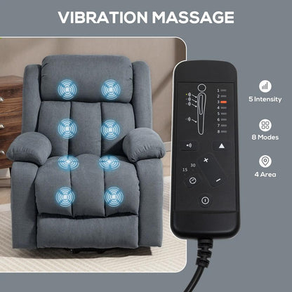 HOMCOM Power Lift Recliner Chair with Vibration Massage, Lift Chair for Elderly with Footrest, Remote, Side Pocket Additional View 32