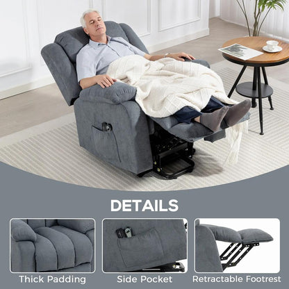 HOMCOM Power Lift Recliner Chair with Vibration Massage, Lift Chair for Elderly with Footrest, Remote, Side Pocket Additional View 37