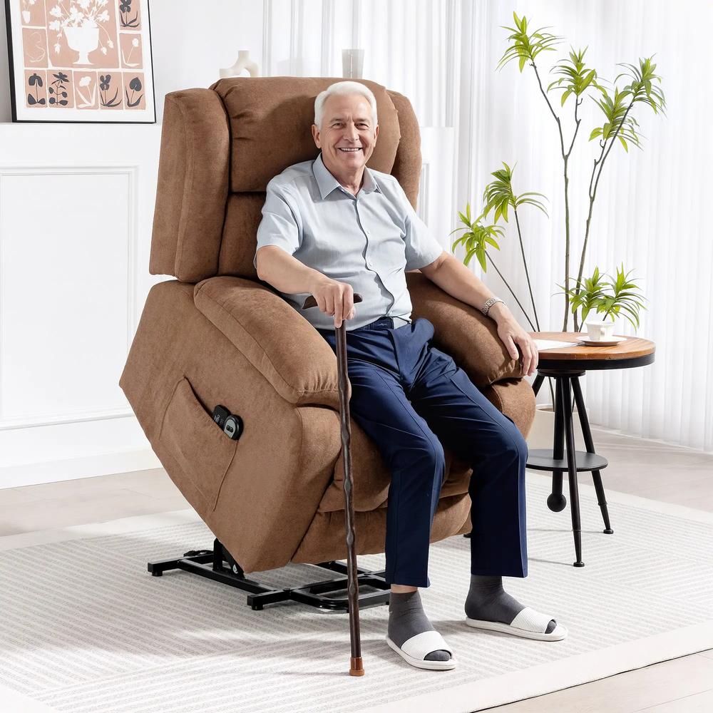 HOMCOM Power Lift Recliner Chair with Vibration Massage, Lift Chair for Elderly with Footrest, Remote, Side Pocket Additional View 42