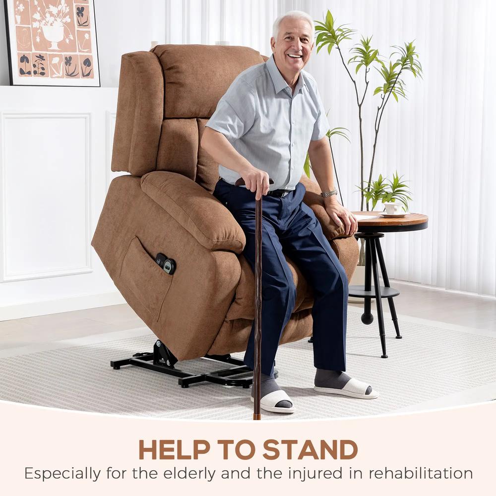 HOMCOM Power Lift Recliner Chair with Vibration Massage, Lift Chair for Elderly with Footrest, Remote, Side Pocket Additional View 44