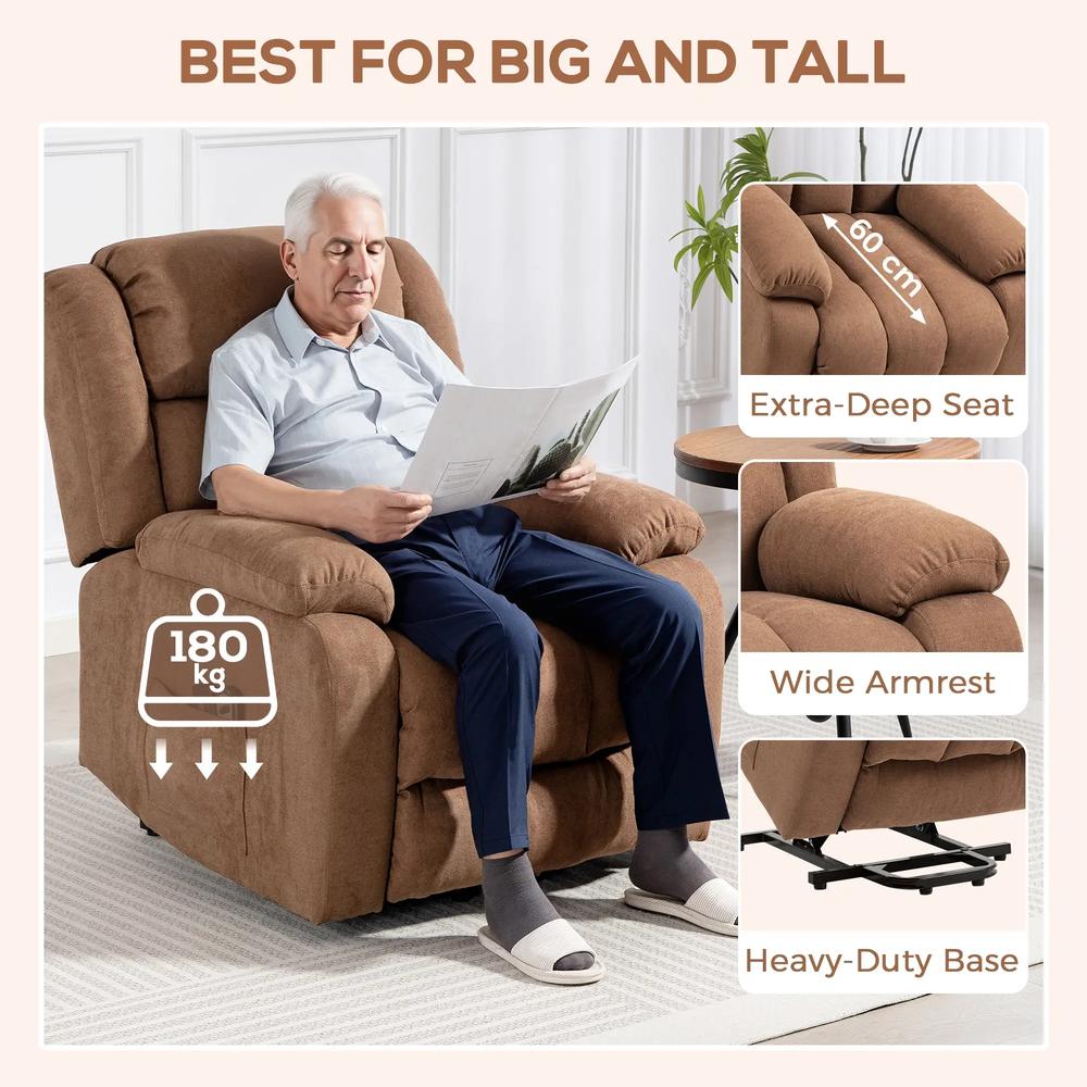 HOMCOM Power Lift Recliner Chair with Vibration Massage, Lift Chair for Elderly with Footrest, Remote, Side Pocket Additional View 47