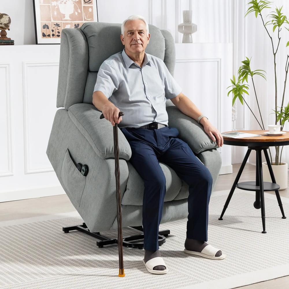 HOMCOM Power Lift Recliner Chair with Vibration Massage, Lift Chair for Elderly with Footrest, Remote, Side Pocket Additional View 53
