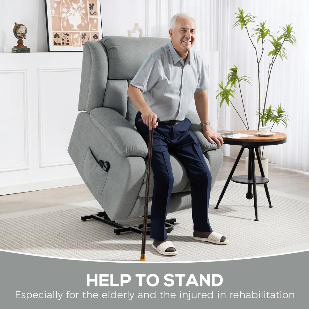 HOMCOM Power Lift Recliner Chair with Vibration Massage, Lift Chair for Elderly with Footrest, Remote, Side Pocket Additional View 55