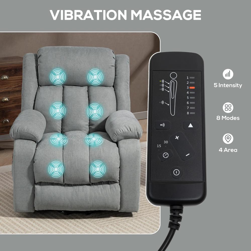 HOMCOM Power Lift Recliner Chair with Vibration Massage, Lift Chair for Elderly with Footrest, Remote, Side Pocket Additional View 56