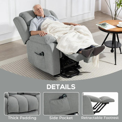 HOMCOM Power Lift Recliner Chair with Vibration Massage, Lift Chair for Elderly with Footrest, Remote, Side Pocket Additional View 59