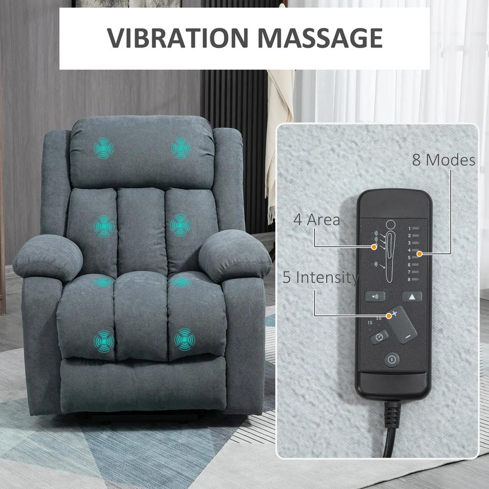 HOMCOM Power Lift Recliner Chair with Vibration Massage, Lift Chair for Elderly with Footrest, Remote, Side Pocket Additional View 6