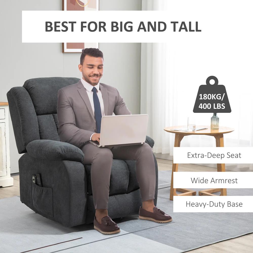 HOMCOM Power Lift Recliner Chair with Vibration Massage, Lift Chair for Elderly with Footrest, Remote, Side Pocket Additional View 7