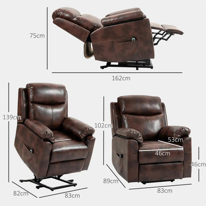 HOMCOM Faux Leather 70&deg; Electric Riser Recliner Chair Additional View 14