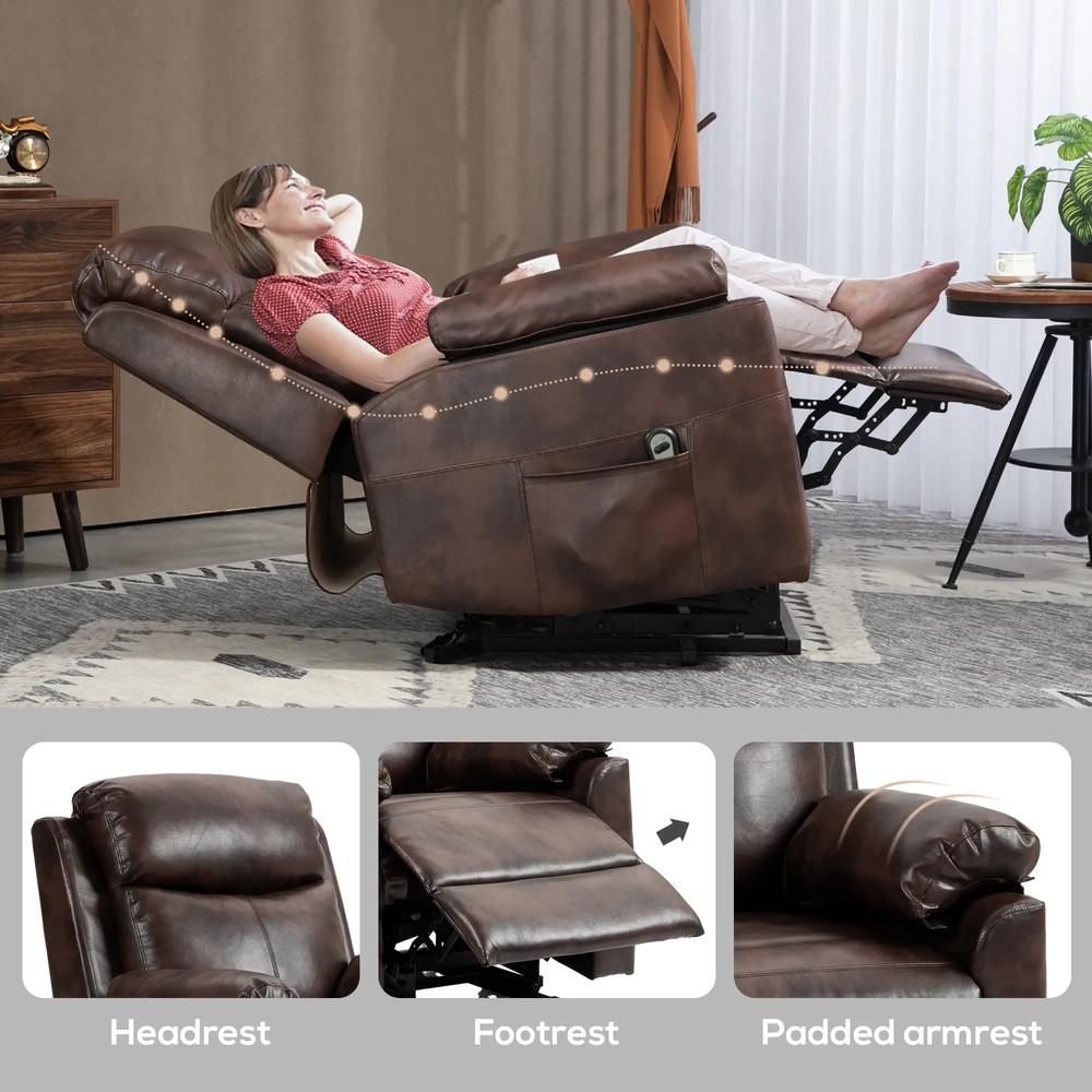 HOMCOM Faux Leather 70&deg; Electric Riser Recliner Chair Additional View 17