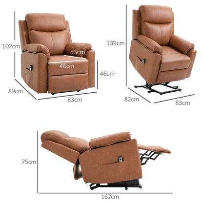 HOMCOM Faux Leather 70&deg; Electric Riser Recliner Chair Additional View 25