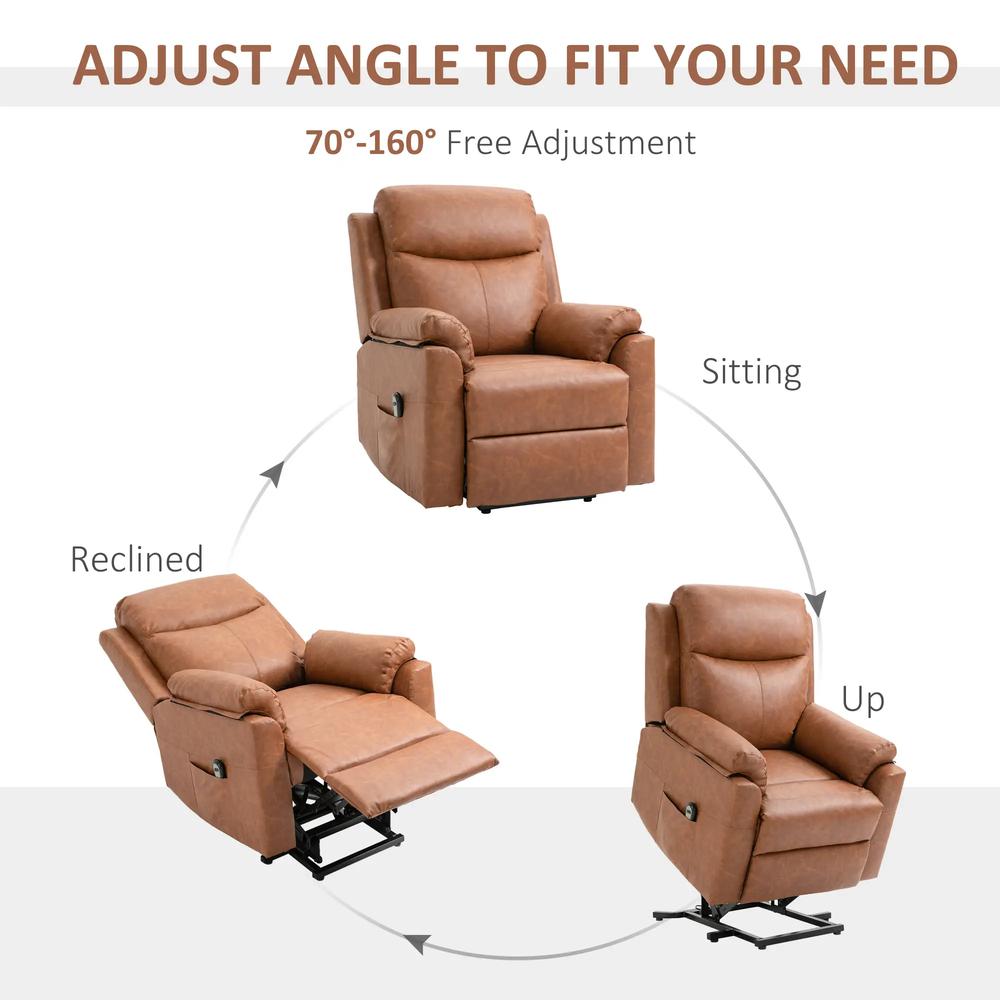 HOMCOM Faux Leather 70&deg; Electric Riser Recliner Chair Additional View 26