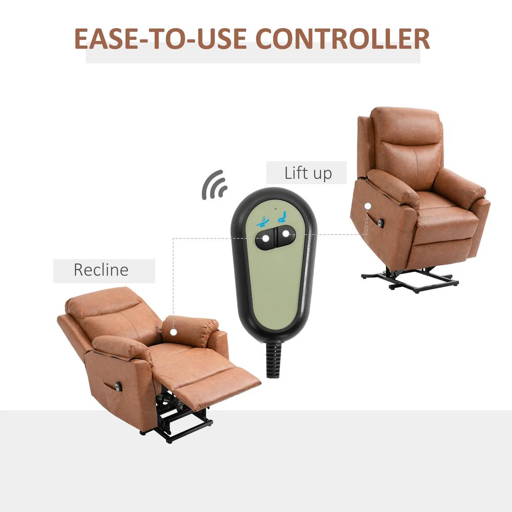 HOMCOM Faux Leather 70&deg; Electric Riser Recliner Chair Additional View 27