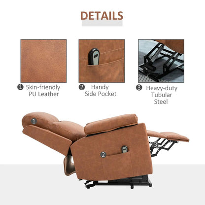 HOMCOM Faux Leather 70&deg; Electric Riser Recliner Chair Additional View 29