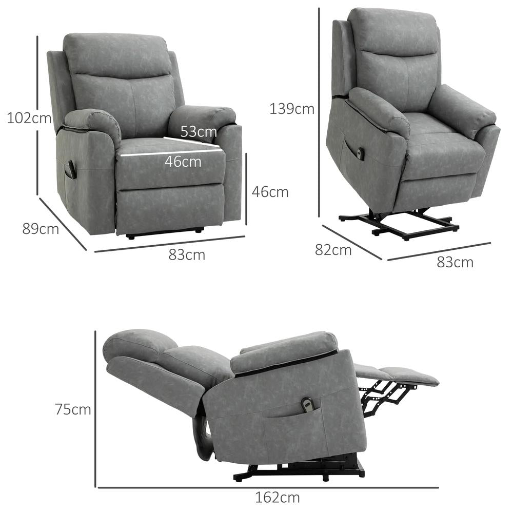 HOMCOM Faux Leather 70&deg; Electric Riser Recliner Chair Additional View 35