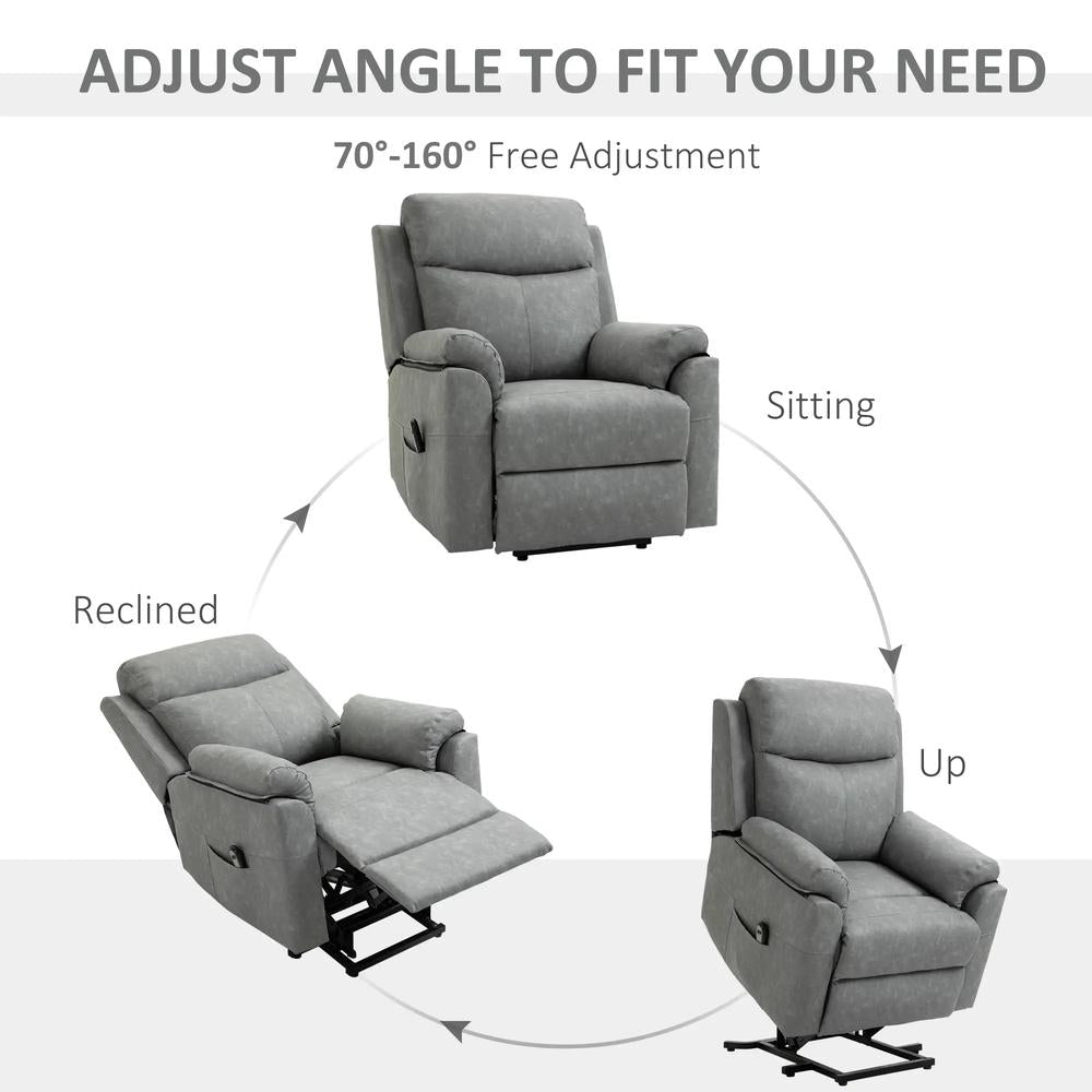 HOMCOM Faux Leather 70&deg; Electric Riser Recliner Chair Additional View 36