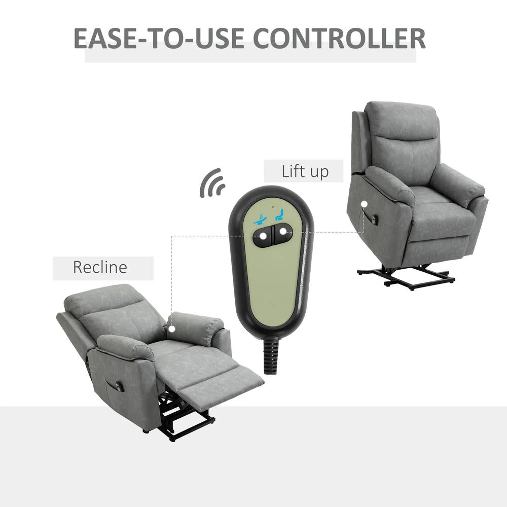 HOMCOM Faux Leather 70&deg; Electric Riser Recliner Chair Additional View 37