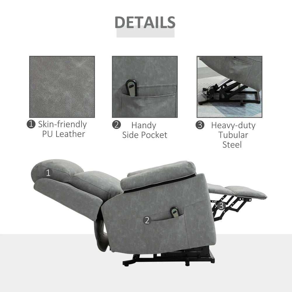 HOMCOM Faux Leather 70&deg; Electric Riser Recliner Chair Additional View 39