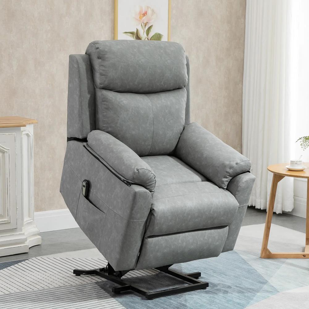 HOMCOM Faux Leather 70&deg; Electric Riser Recliner Chair Additional View 45