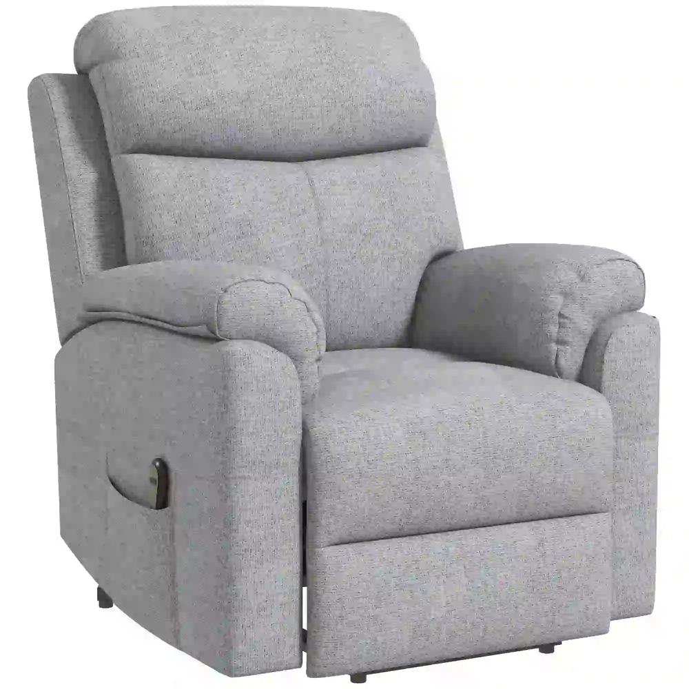 HOMCOM Power Lift Recliner Chair, Electric Lift Chair for Elderly, Overstuffed Linen Fabric Riser and Reclining Armchair with Remote Control, Side Pockets, for Living Room, Grey Additional View 13