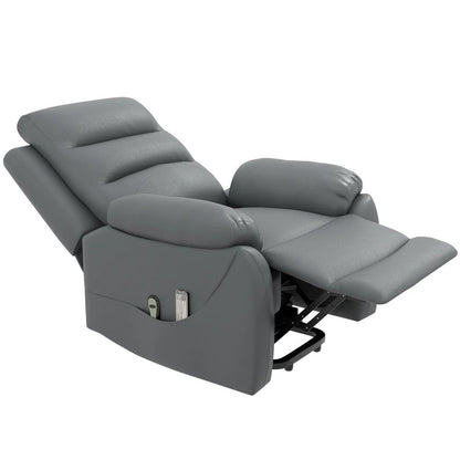 HOMCOM Electric Riser and Recliner for Elderly with 8 Vibration Massage, PU Leather Power Lift Recliner Chair for Living Room with Side Pockets, Footrest, Grey Additional View 13