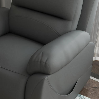 HOMCOM Electric Riser and Recliner for Elderly with 8 Vibration Massage, PU Leather Power Lift Recliner Chair for Living Room with Side Pockets, Footrest, Grey Additional View 9