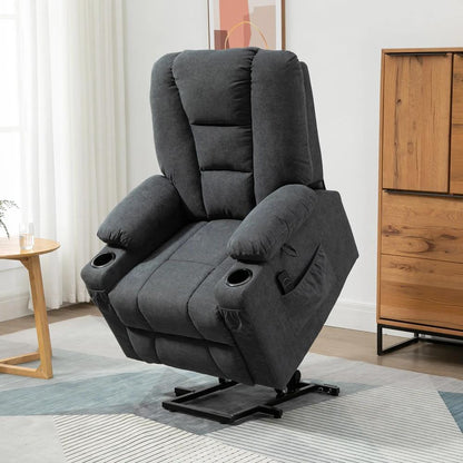 HOMCOM Electric Riser Recliner Armchair? Oversized Chair with Cup Holder & Side Pockets for Elderly in Living Room, Charcoal Grey Additional View 12