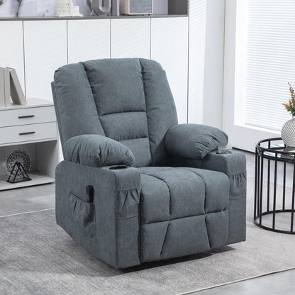 HOMCOM Oversized Riser and Recliner Chairs for the Elderly, Fabric Upholstered Lift Chair for Living Room with Remote Control, Side Pockets, Cup Holder, Grey Additional View 10