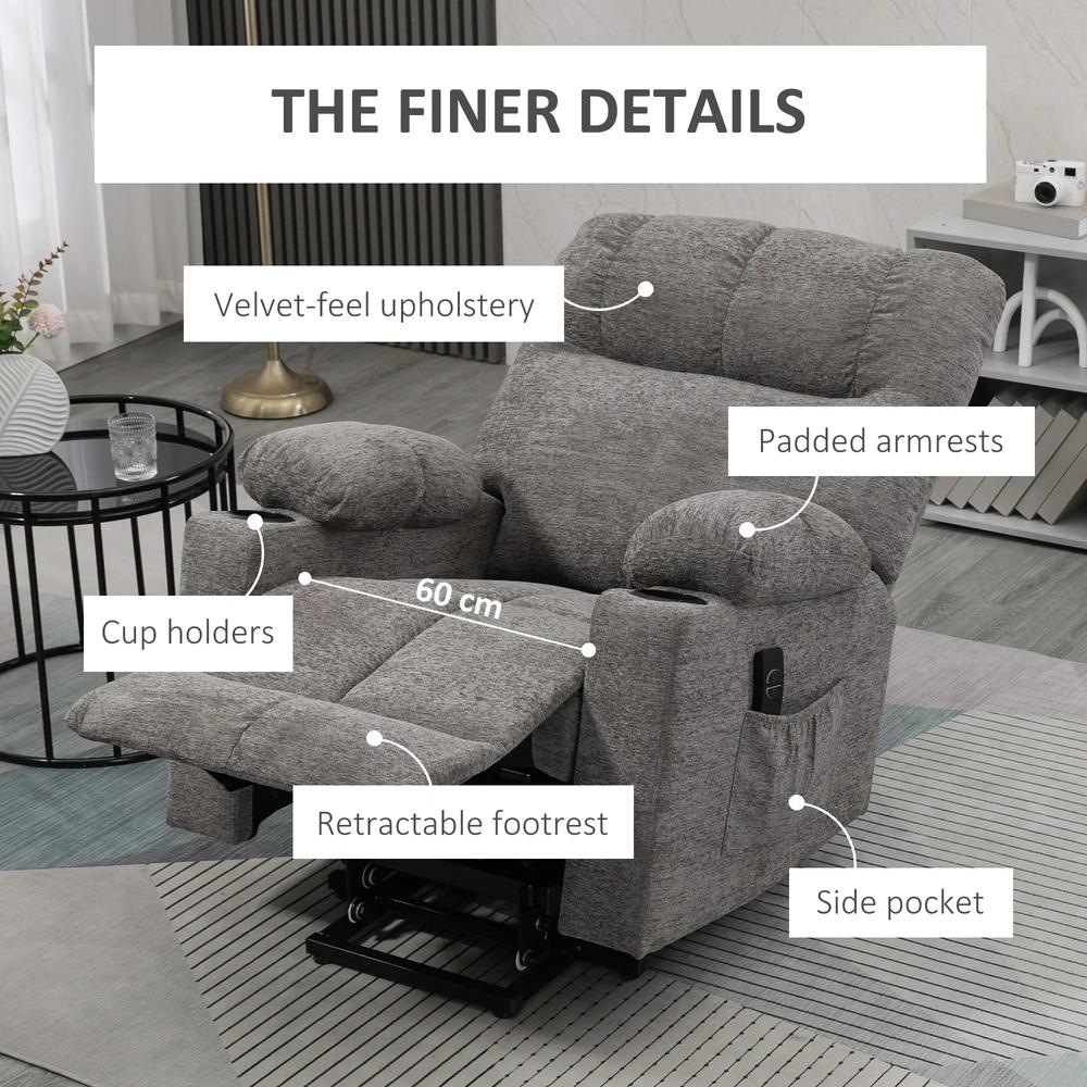 HOMCOM Electric Riser and Recliner Chair for Elderly, Power Lift Recliner Chair with Remote Control Additional View 19