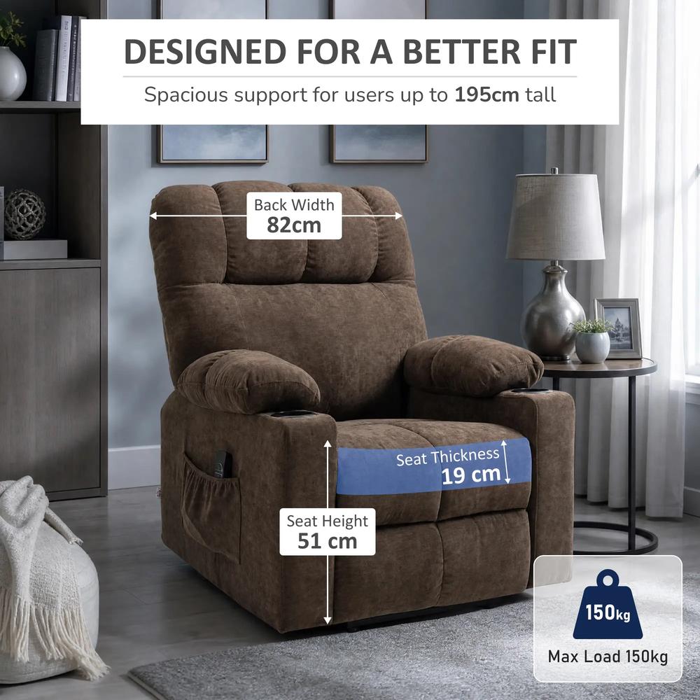 HOMCOM Electric Riser and Recliner Chair for Elderly, Power Lift Recliner Chair with Remote Control Additional View 7