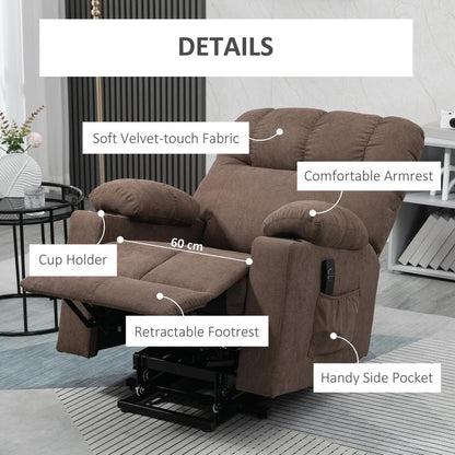 HOMCOM Electric Riser and Recliner Chair for Elderly, Power Lift Recliner Chair with Remote Control Additional View 8
