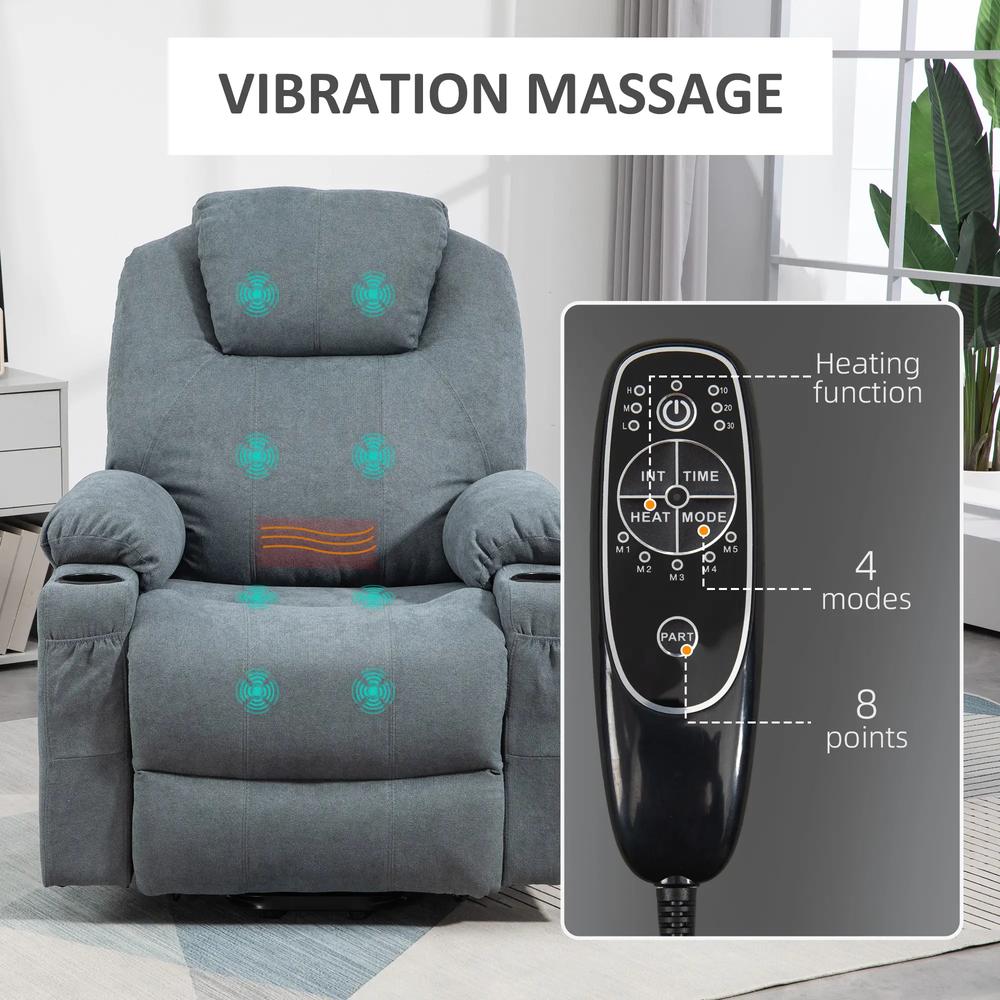 HOMCOM Power Lift Recliner Chair with Pocket Spring, Electric Lift Chair with Wide Backrest Additional View 17
