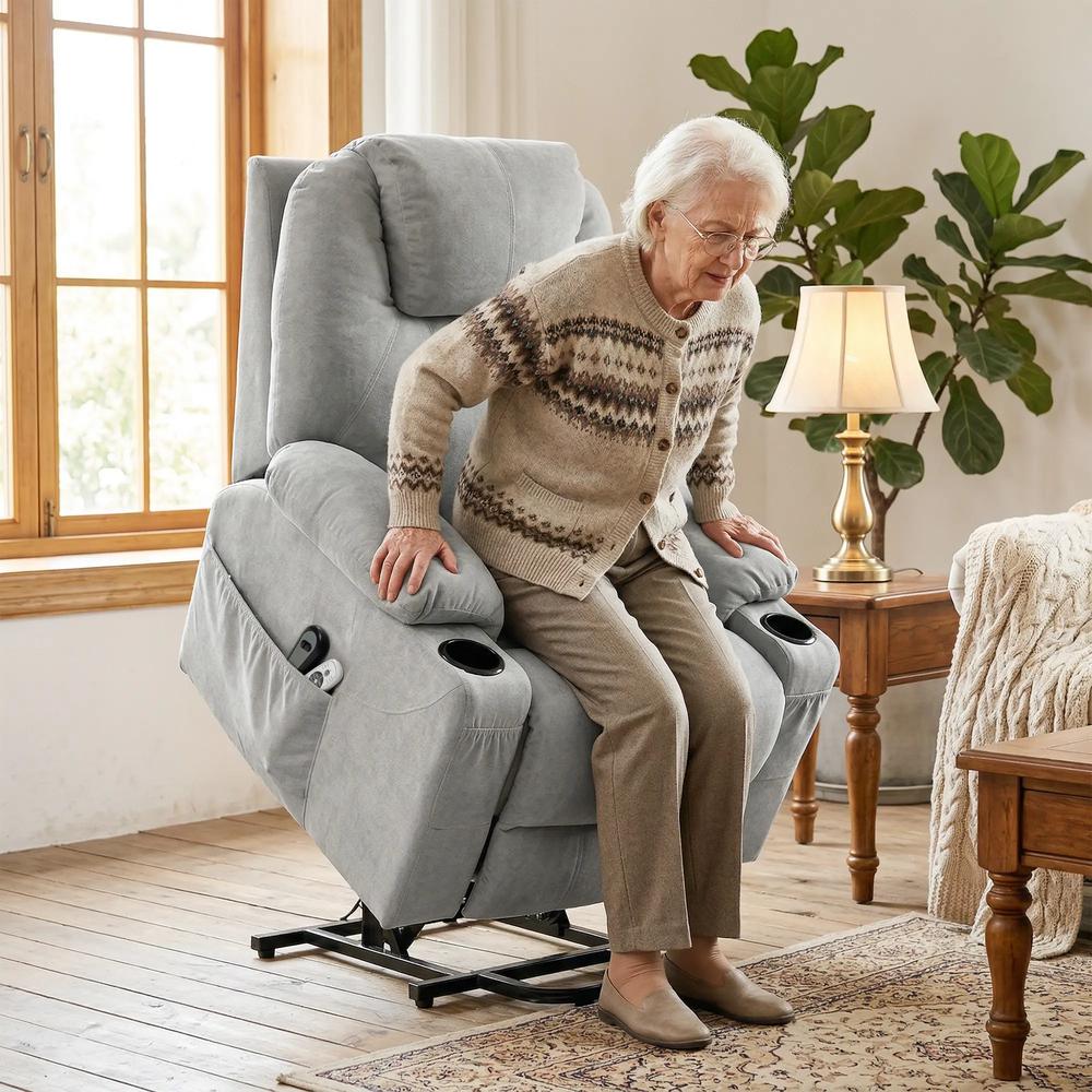 HOMCOM Power Lift Recliner Chair with Pocket Spring, Electric Lift Chair with Wide Backrest Additional View 2