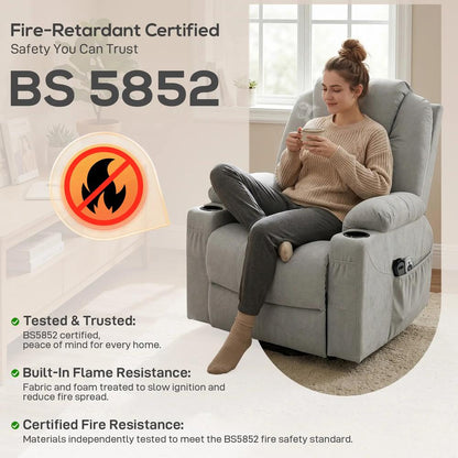 HOMCOM Power Lift Recliner Chair with Pocket Spring, Electric Lift Chair with Wide Backrest Additional View 9