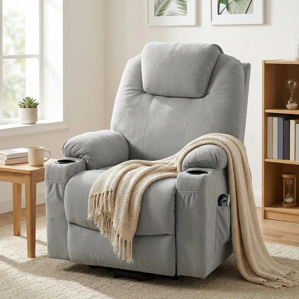 HOMCOM Power Lift Recliner Chair with Pocket Spring, Electric Lift Chair with Wide Backrest Additional View 10