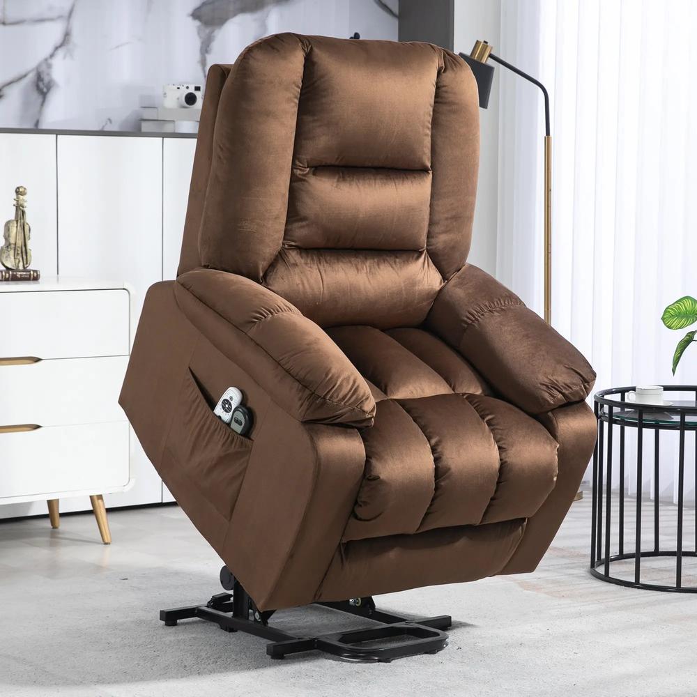 HOMCOM Leathaire Eight Massage Point Armchair, with Heat and Reclining Back - Brown Additional View 2